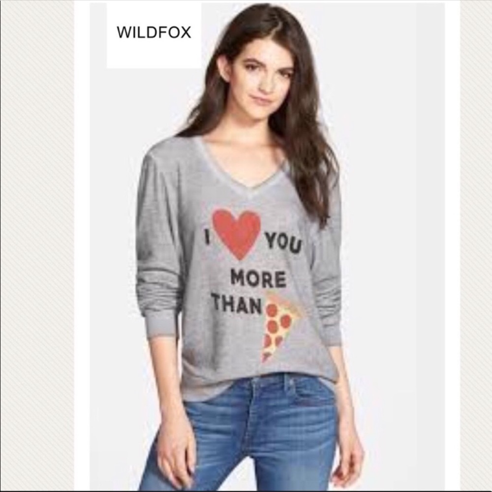 Wildfox Sweater “I love you more than pizza”